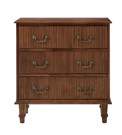 Galatea 3 Drawer Rustic Nightstand
